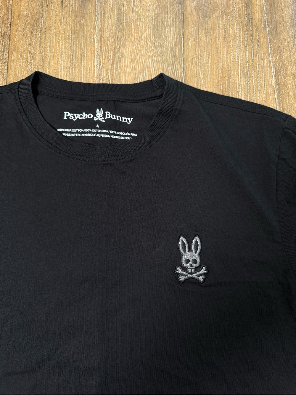 *Like New* Psycho Bunny Men's black Short Sleeve Crew Tee Sz 4 SMALL